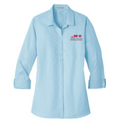 LW643 Port Authority® Ladies 3/4-Sleeve Micro Tattersall Easy Care Shirt