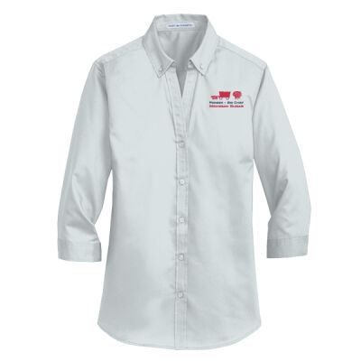 L665 Port Authority® Ladies 3/4-Sleeve SuperPro™ Twill Shirt Thumbnail