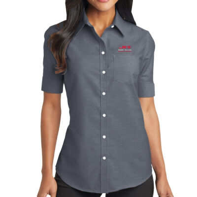 L659 Port Authority® Ladies Short Sleeve SuperPro™ Oxford Shirt Thumbnail
