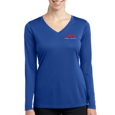 LST353LS Sport-Tek Ladies Long Sleeve PosiCharge Competito V-Neck Tee Thumbnail